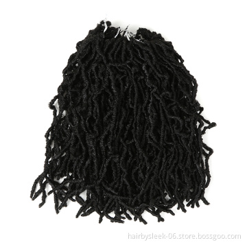 18 Inches Nu Locs Crochet Hair Long Black Soft Goddess Faux Locs Crochet Hair Natural Wavy Dreadlock Synthetic Hair Extensions